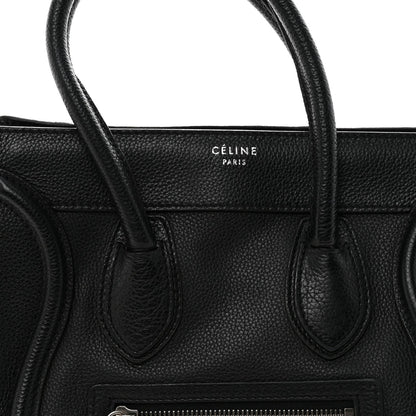 Drummed Calfskin Micro Luggage Black