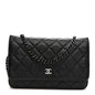 Crumpled Calfskin Quilted Wallet On Chain WOC So Black