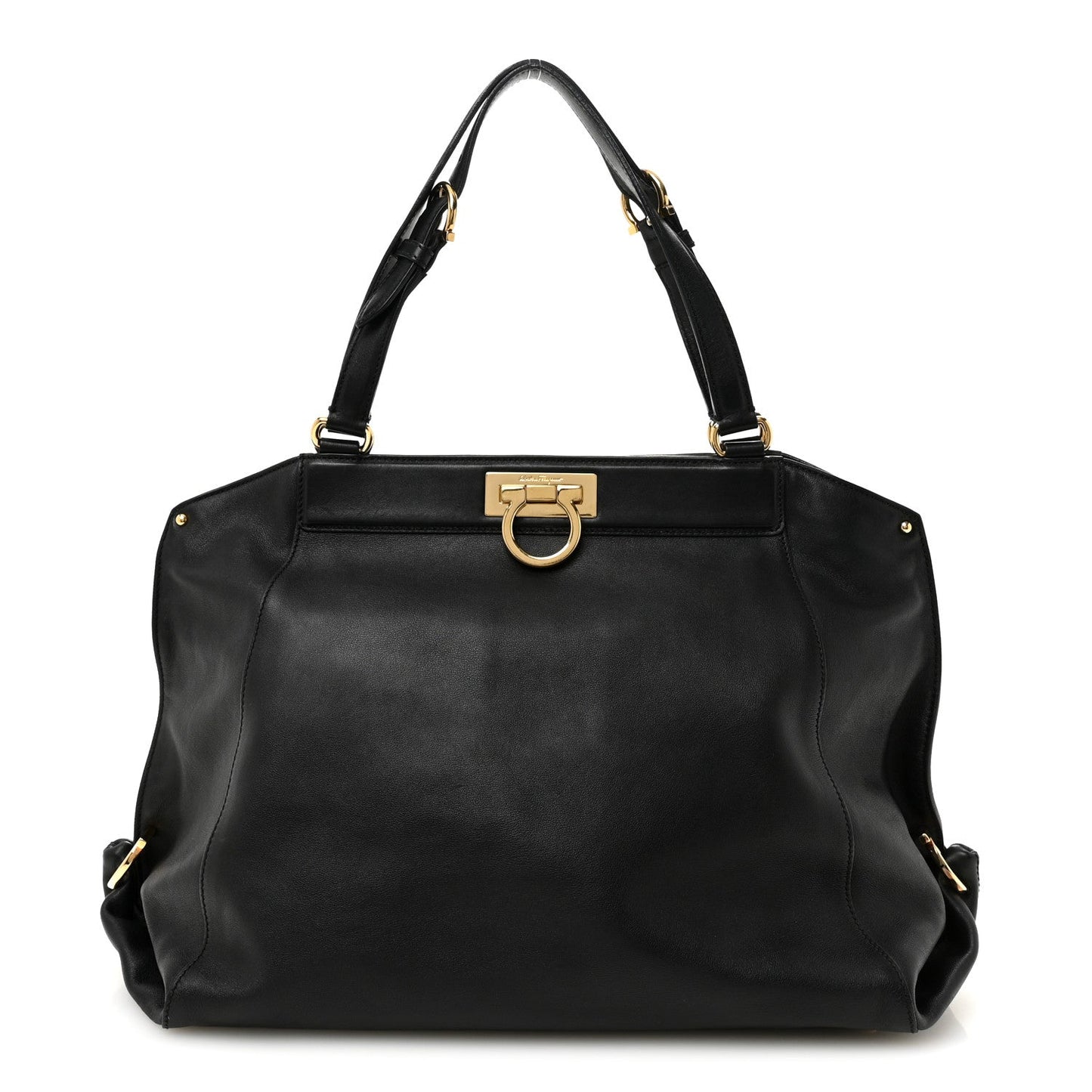 Calfskin Trifolio Tote Black