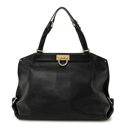 Calfskin Trifolio Tote Black