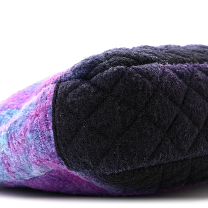 Wool Tweed CC Tote Purple Black Blue
