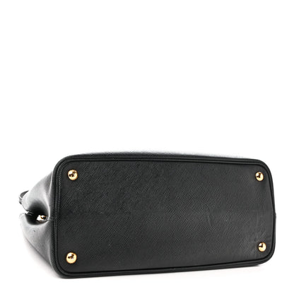 Saffiano Cuir Medium Double Bag Black