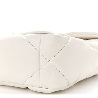 Lambskin Quilted Medium Chanel 19 Flap White