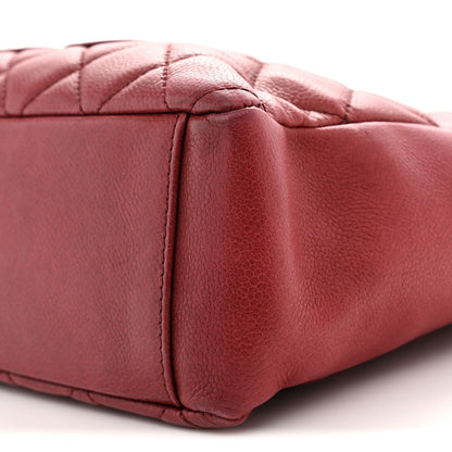 Caviar Quilted Petit Shopping Tote PST Red