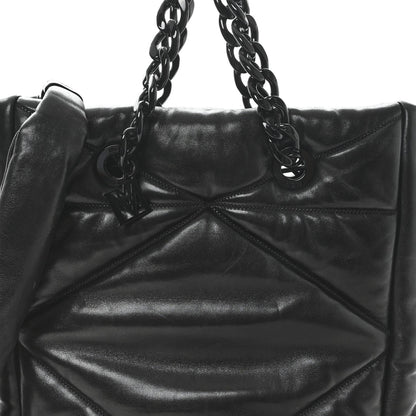 Nappa Cloud Quilted Travia Medium Tote Black
