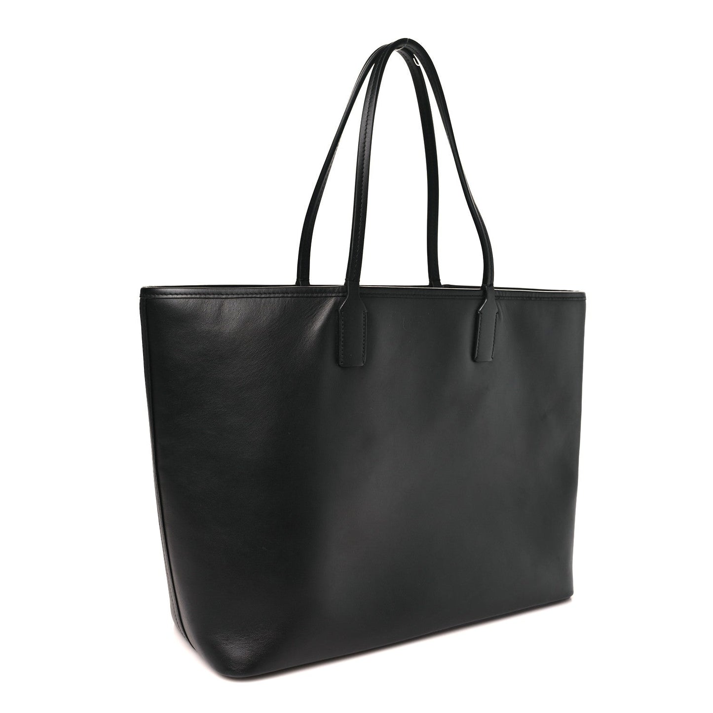 DOLCE GABBANA Calfskin Medium Fefe Tote Black