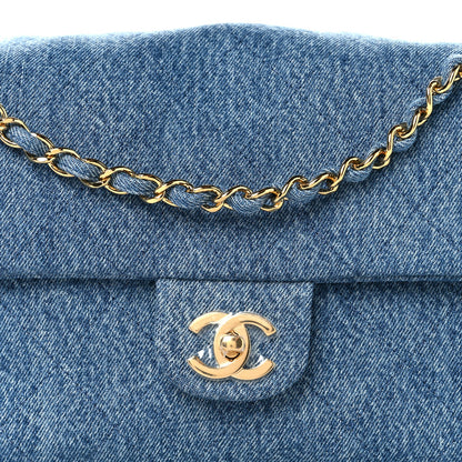 Denim Small Souplissimo Maxi Flap Blue