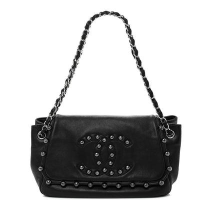 Lambskin Pearl Obsession Flap Black
