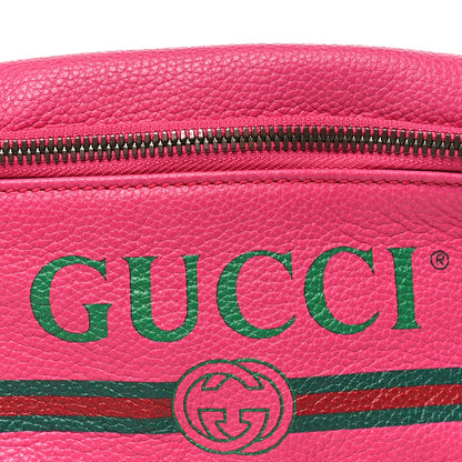 Grained Calfskin Small Logo Belt Bag Box Pink Green