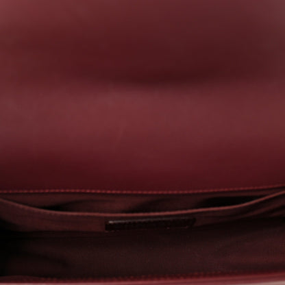 Velvet Tweed Quilted Medium Boy Flap Burgundy