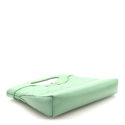 Shiny Lambskin Quilted Nano 31 Shopping Bag Green