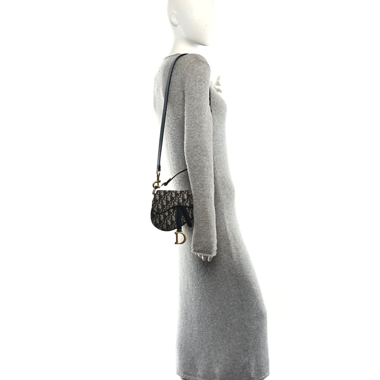 Oblique Mini Saddle Bag With Strap Blue