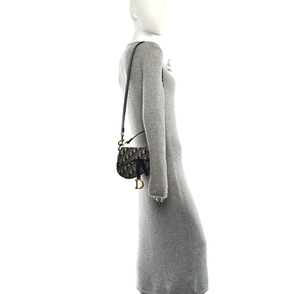 Oblique Mini Saddle Bag With Strap Blue