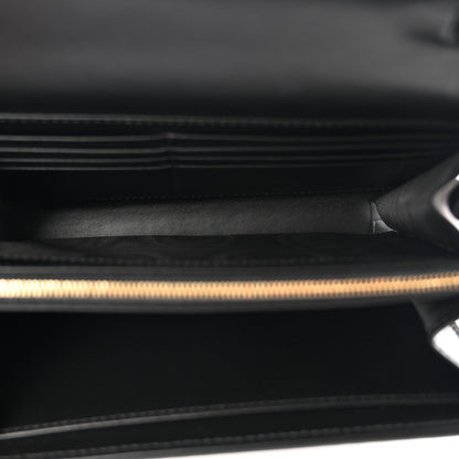 Calfskin GG Debossed Chain Wallet Black