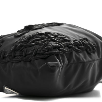 Tessuto Nylon Passama Embroidered Bag Black