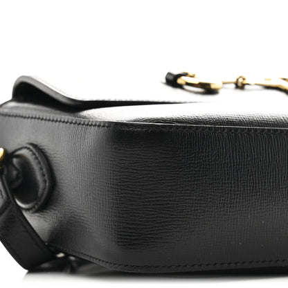 Textured Calfskin Small Horsebit 1955 Shoulder Bag Black
