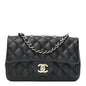 Lambskin Quilted Mini Rectangular Flap Black