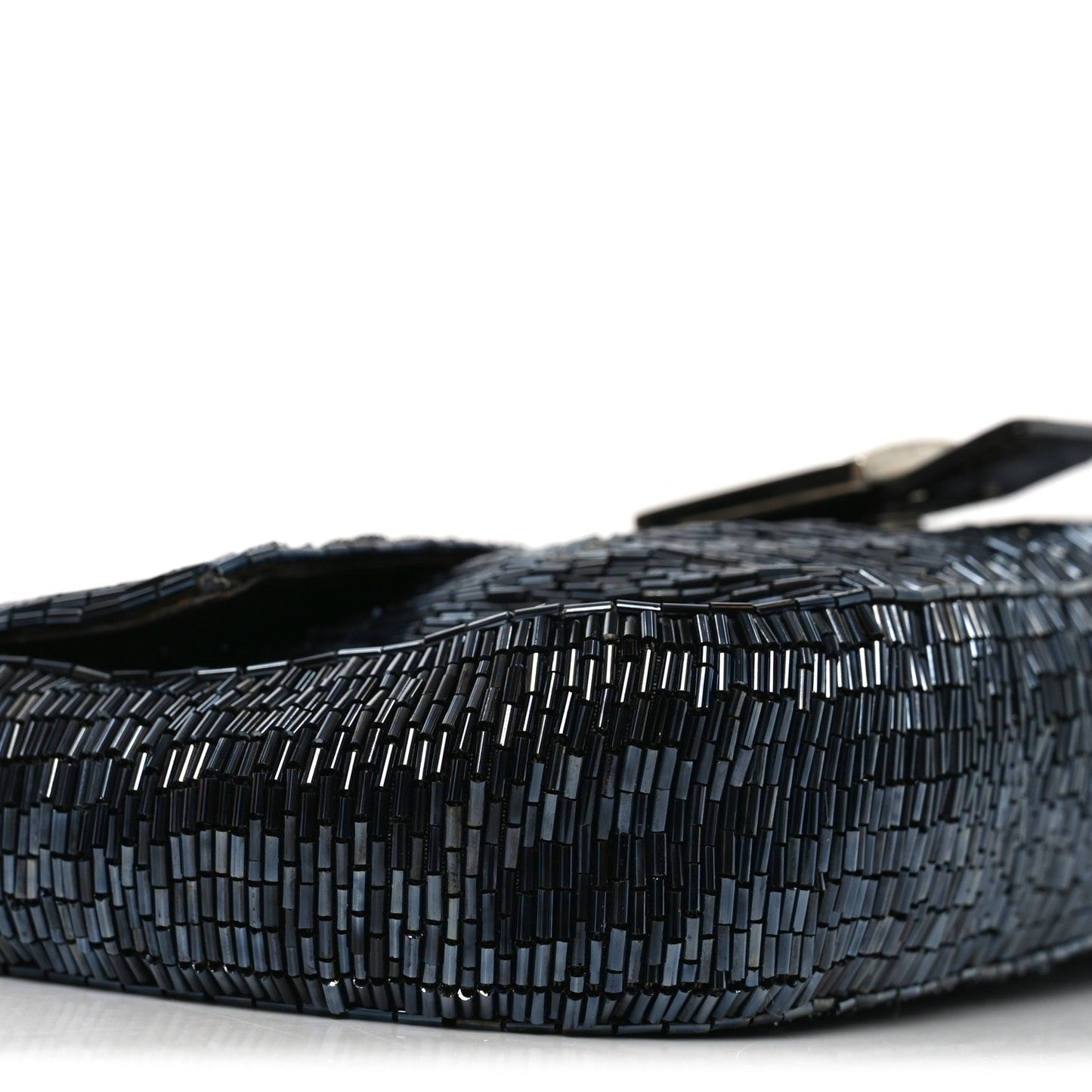 Satin Beaded Baguette Blue Brown
