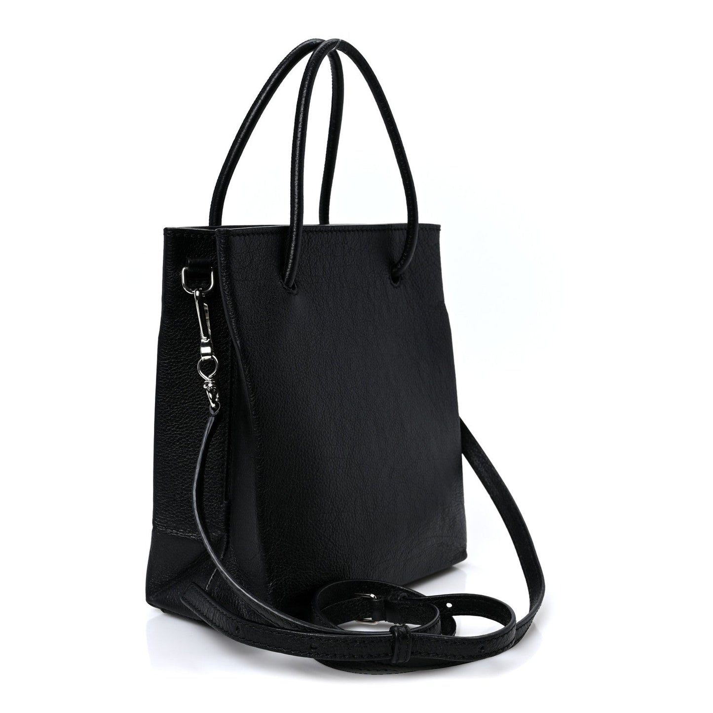 Calfskin Logo XXS Shopping Tote Black