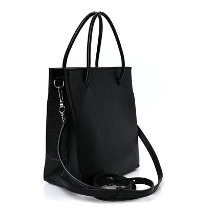 Calfskin Logo XXS Shopping Tote Black