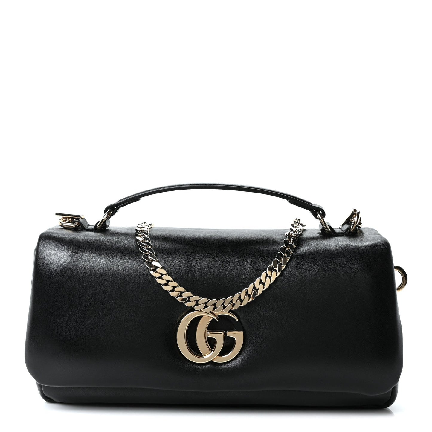 Lambskin Mini GG Milano Top Handle Shoulder Bag Black