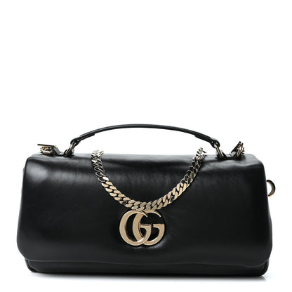 Lambskin Mini GG Milano Top Handle Shoulder Bag Black