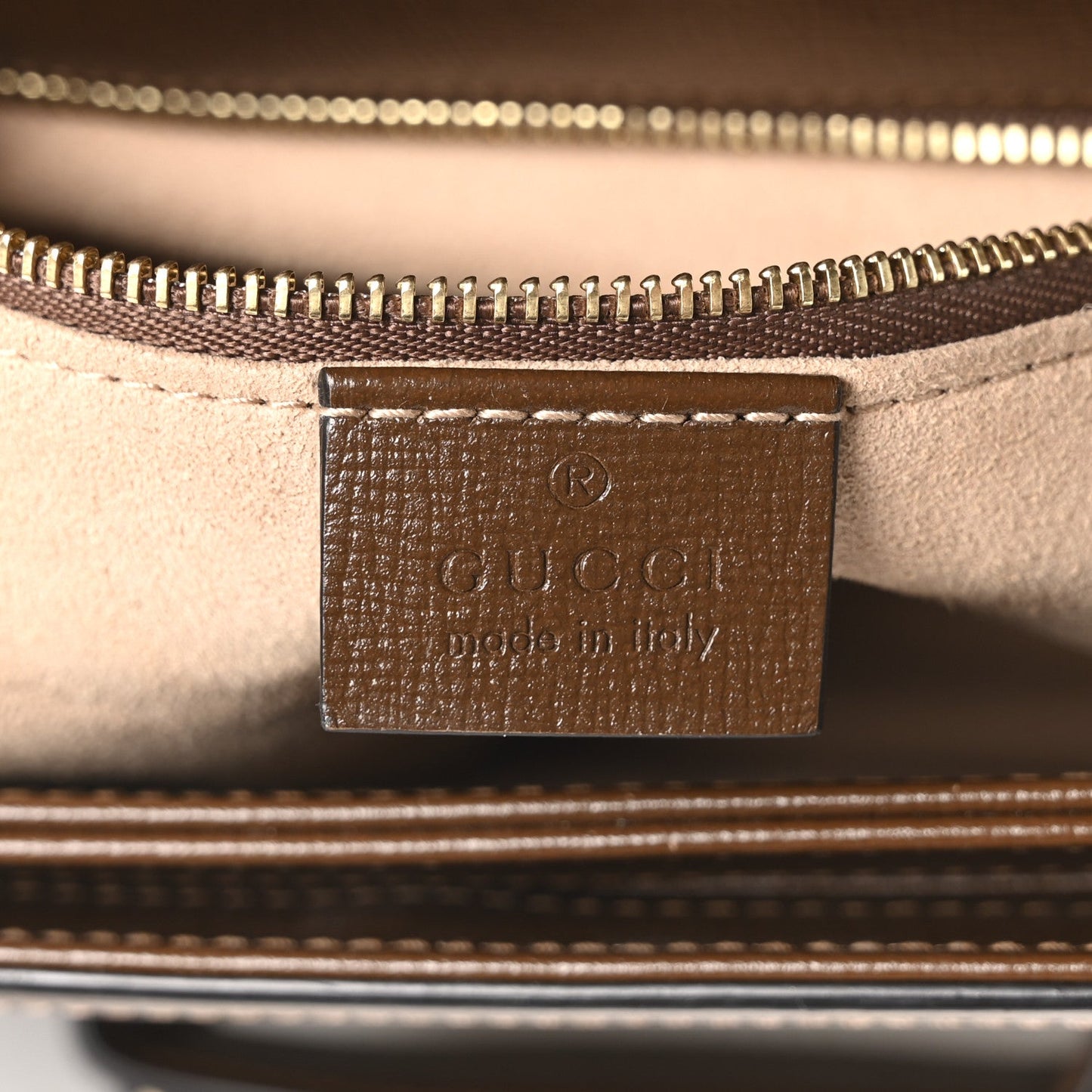 GG Supreme Monogram Horsebit 1955 Shoulder Bag Beige Brown Sugar