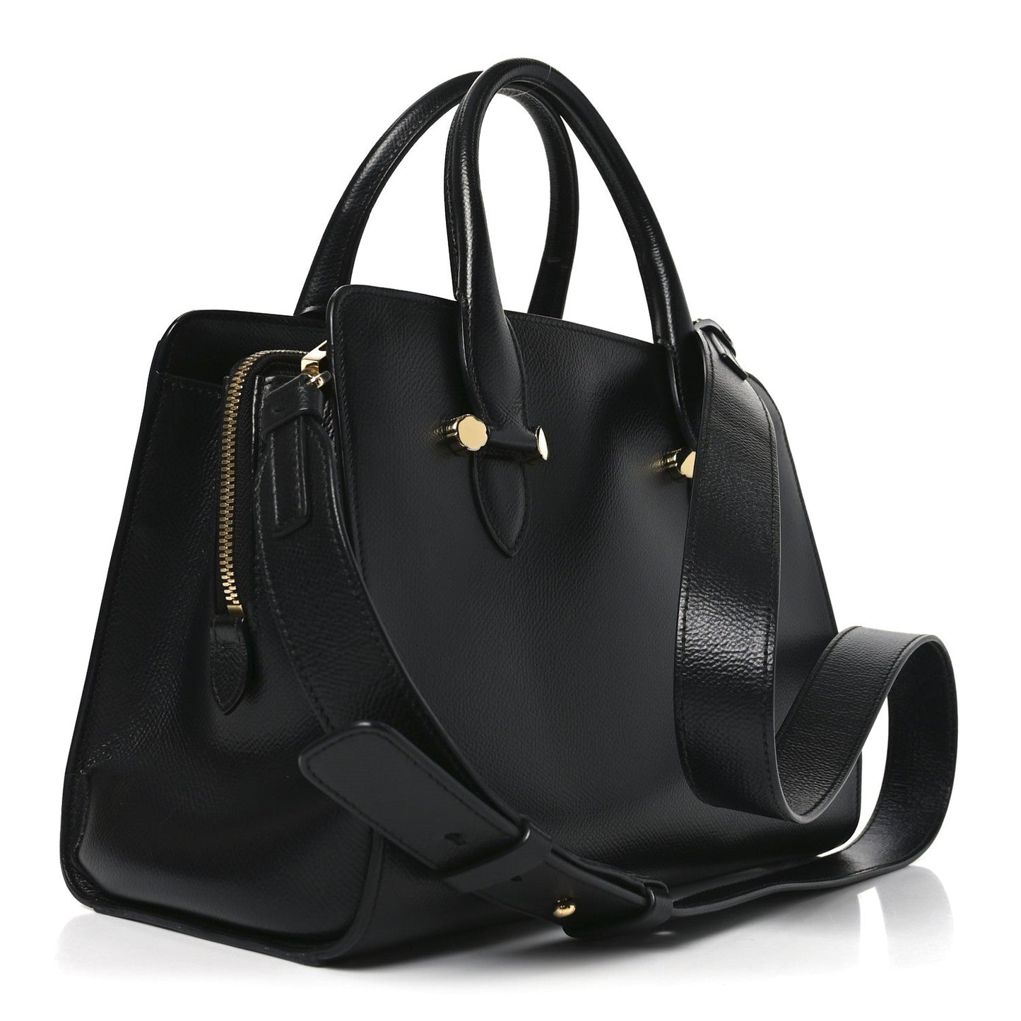 Hammered Calfskin Today Satchel Black
