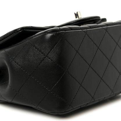 Lambskin Quilted Mini Square Flap Black