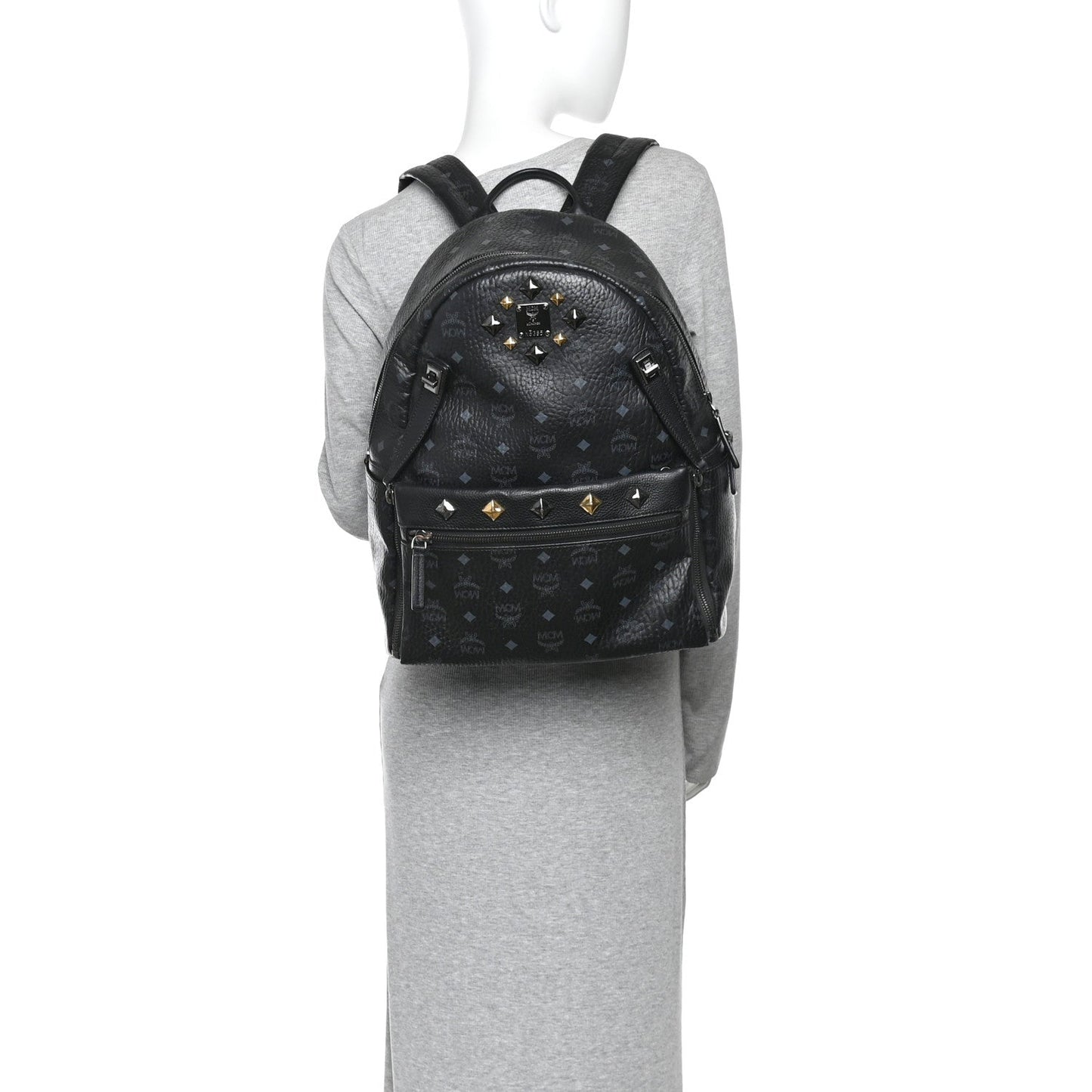Visetos Studded Medium Dual Stark Backpack Black