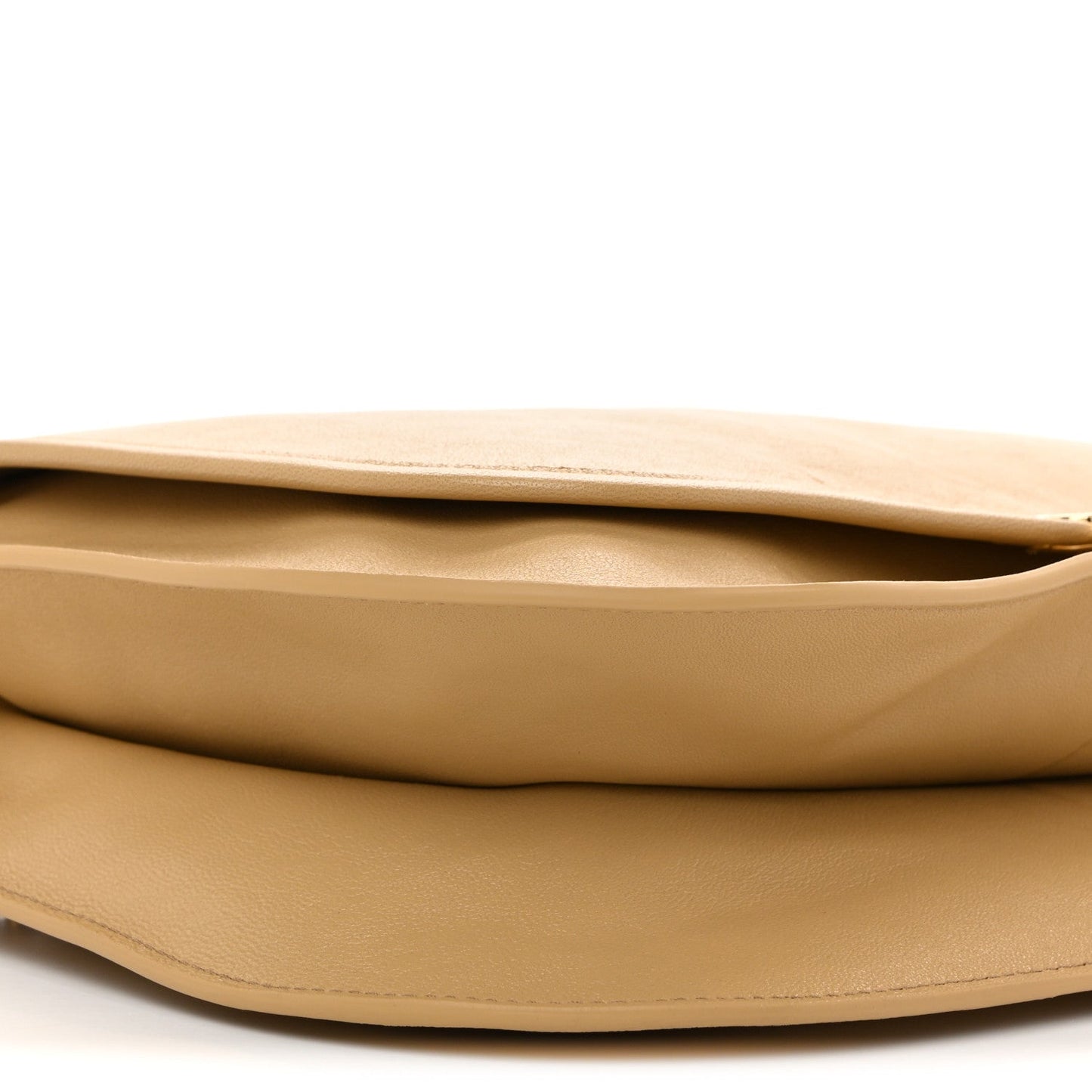 Shiny Lambskin Soft Triomphe Besace Bag Sandcastle