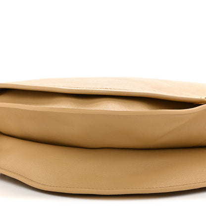 Shiny Lambskin Soft Triomphe Besace Bag Sandcastle