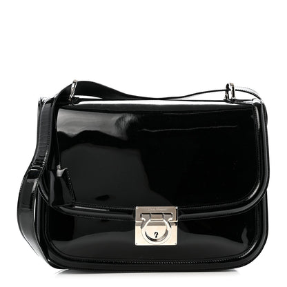 Patent Jody Shoulder Bag Black