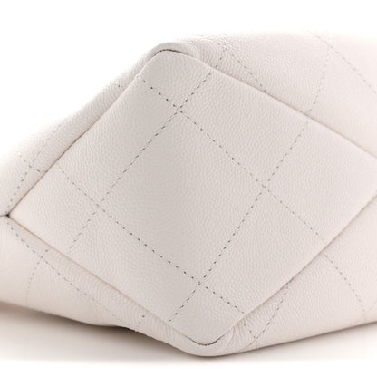 Caviar Quilted Hobo White