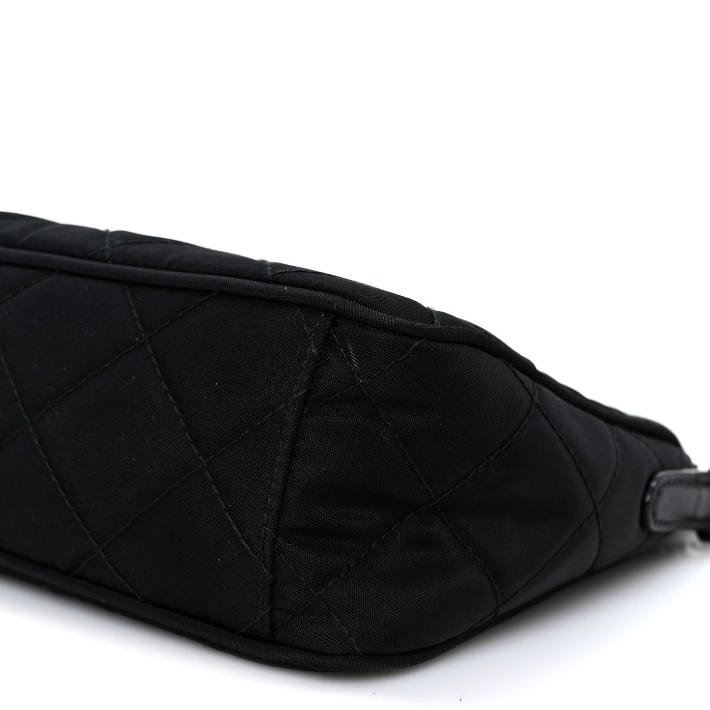 Nylon Tessuto Impuntu Quilted Crossbody Bag Black