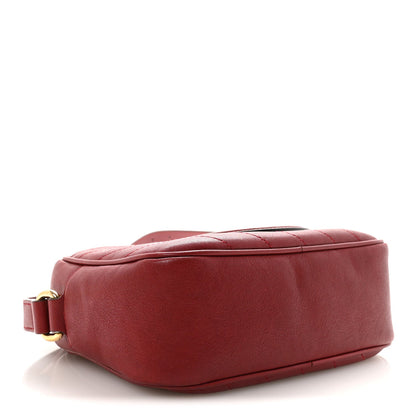 Sakai Be Green Calfskin Diagonal Stitched Small Blondie Shoulder Bag Rosso