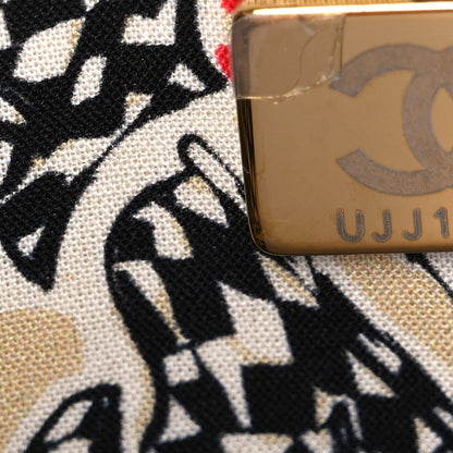 Caviar Quilted Striated CC Wallet On Chain WOC Black