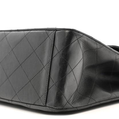 Lambskin Quilted XL Jumbo Single Flap Black