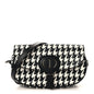 Box Calfskin Houndstooth Quilted East West Bobby Bag Black White