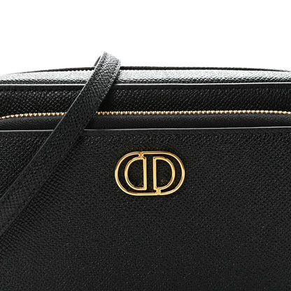 Grained Calfskin Caro Double Pouch Black