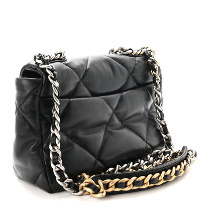 Lambskin Quilted Medium Chanel 19 Flap Black