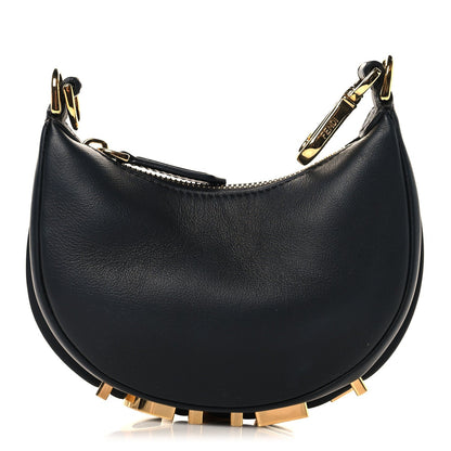 Vitello Grace Matte Nano Fendigraphy Hobo Charm Black