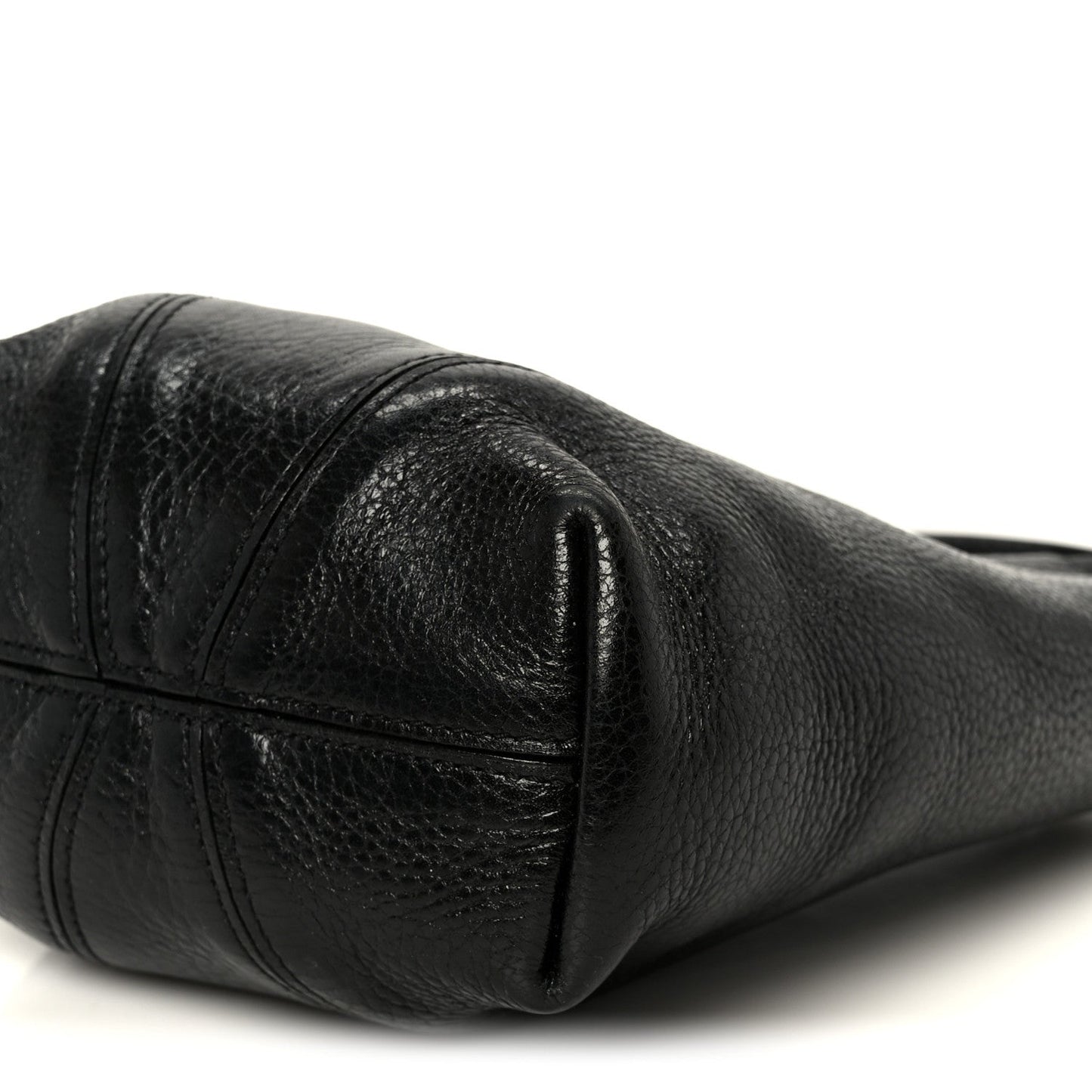 Grained Calfskin Small Spin Tote Black
