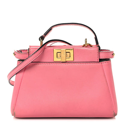 Shiny Nappa Micro Peekaboo Iconic Satchel  Rosa Fluo