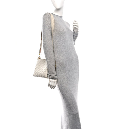 Lambskin Embossed Monogram Coussin PM Beige Cream