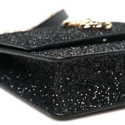 Coarse Glitter Pearl Varenne Shoulder Bag Black