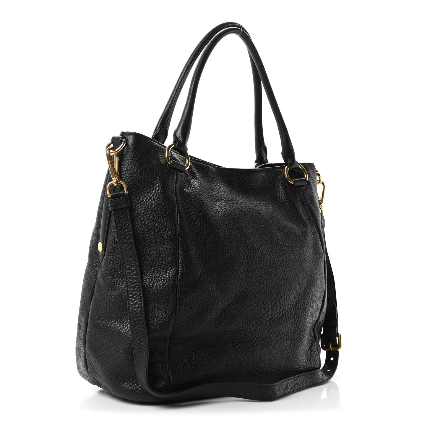 Vitello Daino Shopping Tote Black