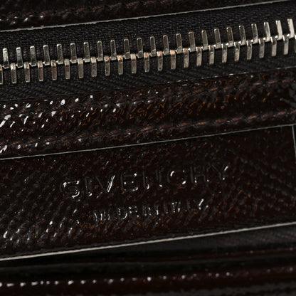 Textured Patent Calfskin Small Tri-Color Antigona Black White Brown