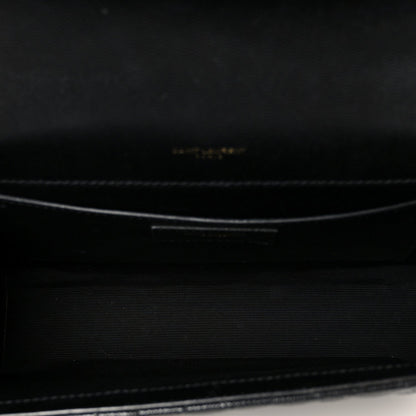 Grain De Poudre Textured Mixed Matelasse Triquilt Medium Monogram Satchel Black