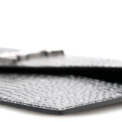 Calfskin Crocodile Embossed Uptown Monogram Clutch Black